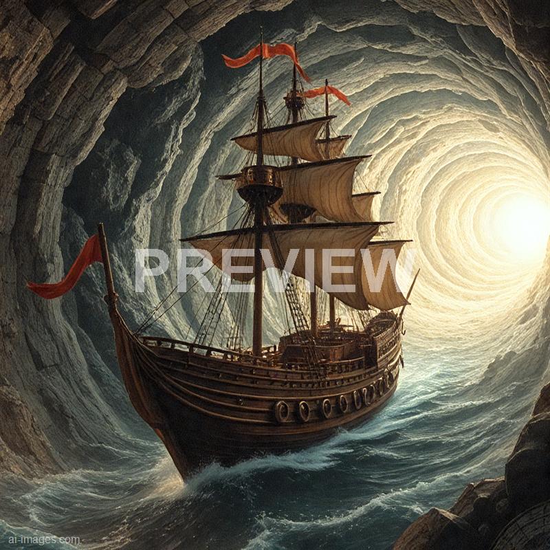 13162 - a-wooden-pirate-ship-sailing-through-a-vortex-of-worm_250705015210_00001